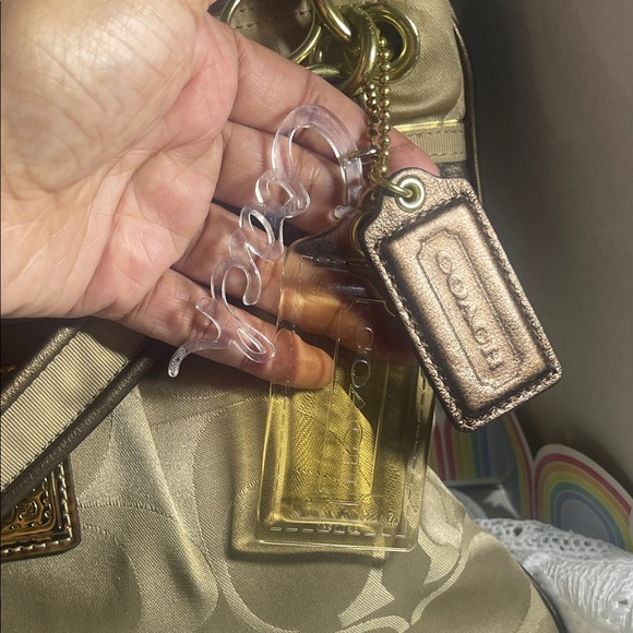 Coach Poppy Metallic Gold Crossbody Bag with 3 hang tags intact creed no cracks - Picture 4 of 4